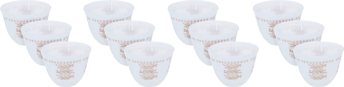 Arcopal Al Saif Gallery Arabic Coffee Cups Set, Korean, Engraved, 12 Pieces - White product image