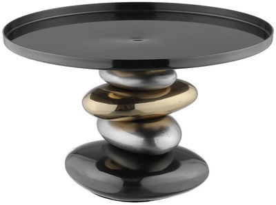 AlSaif Gallery Steel Cake Stand, 21 x 15 x 15 cm, Glass Cover - Glossy Black product image 2