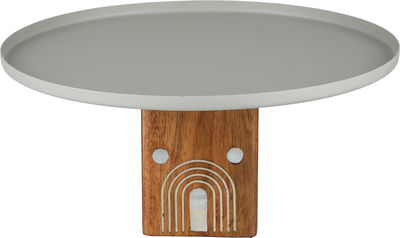 ستاند تقديم ستانلس استيل السيف غاليري، 30.5x30.5x16 سم، قاعدة خشب - بيج خشبي product image 1