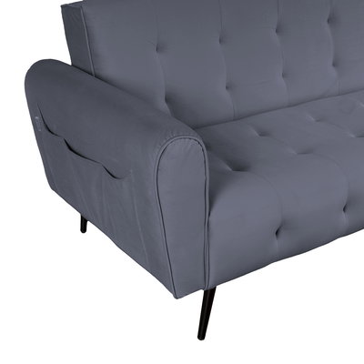 كنبة سرير مونتيلا خشب سويدي باك كومفورت، 190x70x90 سم، قماش مخمل - رمادي product image 4