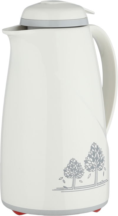 ترمس الماني هليوز، 0.6 لتر،حافظة داخلية زجاج، غطاء ضغاط، خدمة ذاتية - كريمي رمادي product image 3