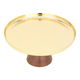 Al Saif Gallery steel serving stand, 26 x 26 x 13 cm, circular, wood base - gold product image 2