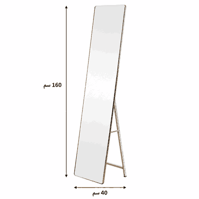 مراية ستاند زجاج، 160×40 سم، ستاند معدن - ذهبي product image 3