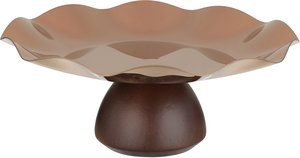 ستاتد تقديم ستانلس ستيل خشب السيف غاليري، قاعدة خشبي، 20x20x7.5 سم - نحاسي product image