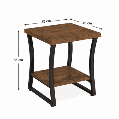 طقم طاولات خشب MDF و معدن، 5 قطع - اسود بني product image 2