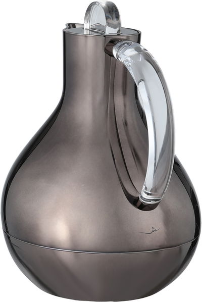 Al Saif Gallery Layal Thermos Set, 0.6/0.9 Liter, 2 Pieces, Glass Interior, Plastic Exterior, Transparent Handle, Push Button - Transparent Black product image 4