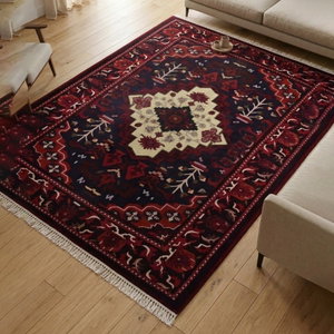 سجادة بوليستر سجادتي، 160×230 سم، بنقشة قندهار - أحمر product image