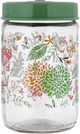 علبة تخزين زجاج هيرفين، 0.66 لتر، نقش ورد - شفاف اخضر product image 2