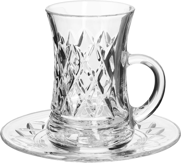 Solitaire Crystal Glass Tea and Coffee Serving Set, 18 Pieces - Clear product image 3