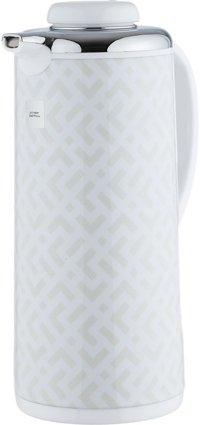 Al Saif Plus Kawasaki Thermos, 1 Liter, Glass Interior - Silver White product image 3