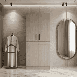 خزانة ملابس خشب MDF، 54×80×200 سم 2 باب - بيج product image