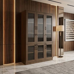 وحدة عرض مكتبية خشب MDF، 40×120×200 سم، 3 ابواب - بني product image