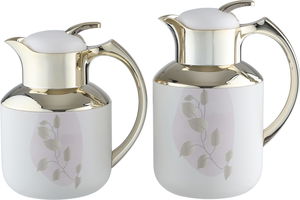 طقم ترامس فلوريا السيف غاليري،1/ 0.5 لتر، قطعتين، حافظة داخلية زجاج حراري، هيكل خارجي استيل - بيج product image