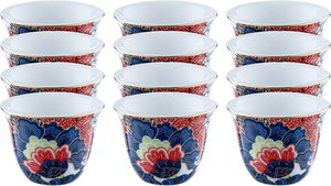 Porcelain coffee cup set, 12 pieces - colorful product image
