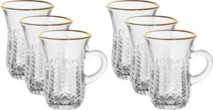 طقم بيالات شاي زجاج ماكس جلاس، 88 مل، 6 قطع - شفاف product image