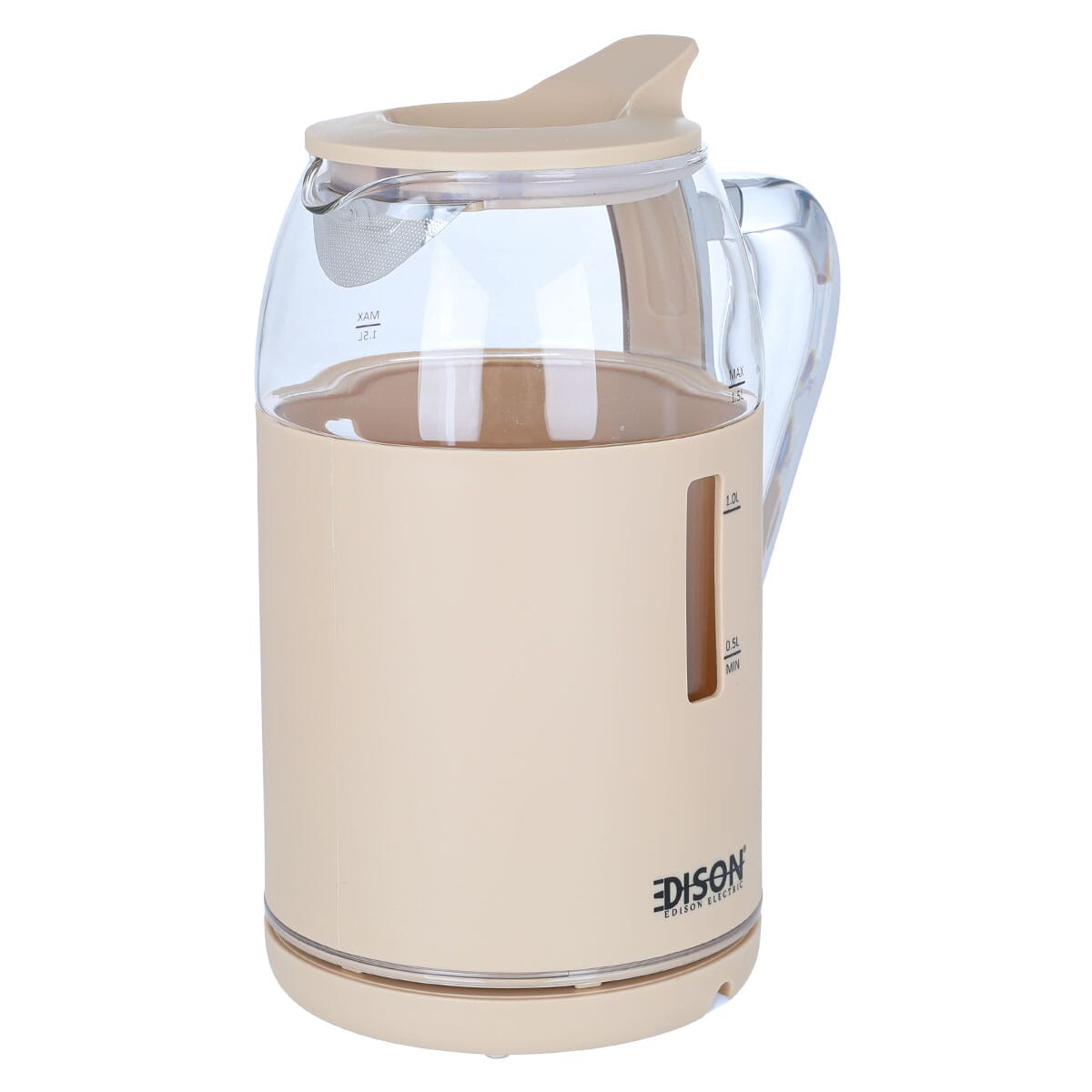 غلاية كهربائية زجاج إديسون، 2200 واط، 1.5 لتر - بيج product image 3