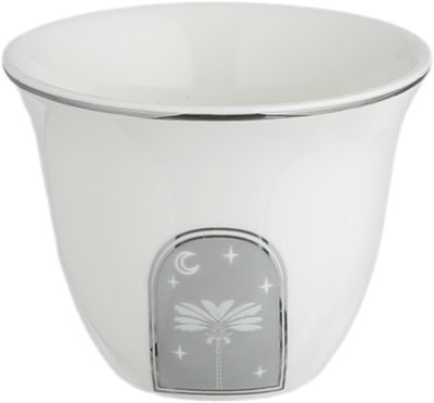 طقم فناجين قهوة سعودي بورسلان السيف غاليري، 12 قطعة، منقوش - أبيض رمادي product image 2