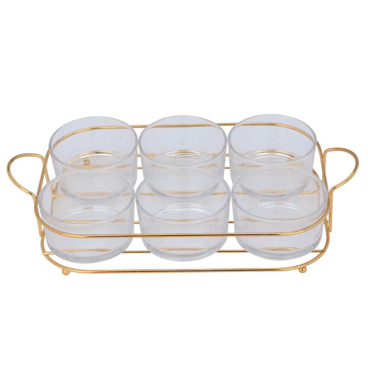 طقم زبديات زجاج رواد العائلة، 6 قطع مع ستاند - متعدد الألوان product image 1