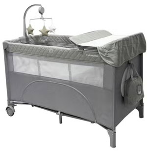 سرير اطفال فان مومنت، 125×65 سم، قابلة للطي - رمادي product image