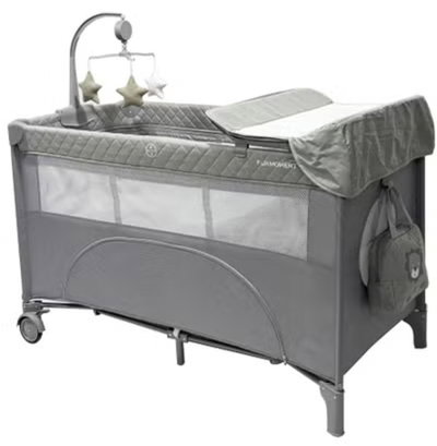 سرير اطفال فان مومنت، 125×65 سم، قابلة للطي - رمادي product image 1