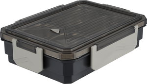 علبة تخزين بلاستيك الصحاح، 26x18.6x6.5 سم، مستطيل، مقسم أربع خانات - رمادي product image