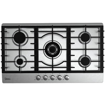 Midea 90Sq005 Gas Stove, 5 Burners, 90 Cm, Auto Ignition Function - Silver product image 1