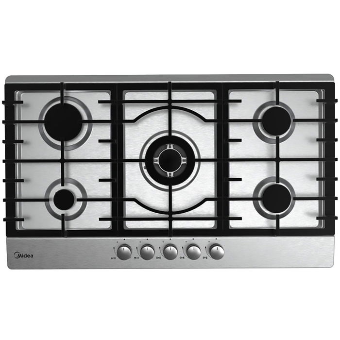 Midea 90Sq005 Gas Stove, 5 Burners, 90 Cm, Auto Ignition Function - Silver product image 1