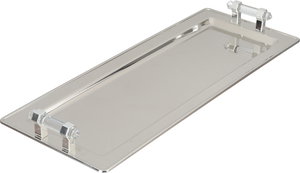 Al Saif Gallery Stainless Steel Serving Tray, 47x18.5x1.7 cm, Rectangular, Transparent Handle - Silver product image
