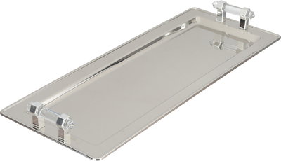 Al Saif Gallery Stainless Steel Serving Tray, 47x18.5x1.7 cm, Rectangular, Transparent Handle - Silver product image 1