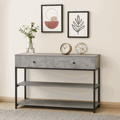 كونسول خشب معدن، 120×80×40 سم - رمادي اسود product image 2