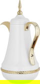 Al Saif Gallery Nouf thermos set, 0.7 / 1 liter, 2 pieces, thermal glass inner container, stainless steel outer shell - golden white product image 3