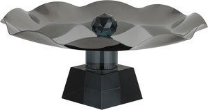 ستاند تقديم ستانلس استيل السيف غاليري، 28x28x12 سم، قاعدة مربع زجاج - أسود product image