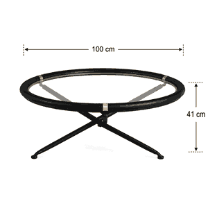 طقم طاولات زجاج و معدن، 3 قطع - اسود product image 2