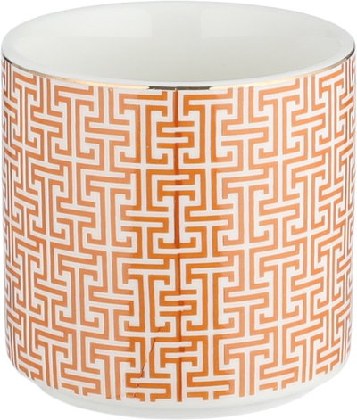 One More Stainless Steel Porcelain Spice Jar Set With Stand, 7 Pieces, Orange Pattern -White Gold product image 5