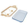 سخان طعام زجاج بغطاء وقاعدة استيل السيف غاليري، مستطيل - ذهبي product image 2