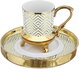 طقم فناجين قهوة سيراميك السيف غاليري، 12 قطعة - ابيض ذهبي product image 2