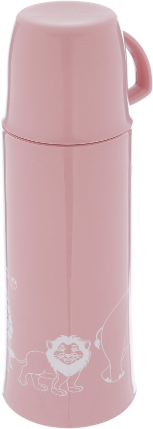 Helios Thermos, 0.5 litre, engraved, thermal glass inner shell, plastic outer shell - light pink product image 2