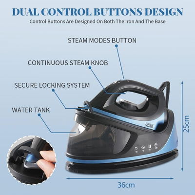 كاوية بخار سيراميك ويننج ستار، 1.1 لتر، 2250 واط، تنظيف ذاتي، ST-5005 - اسود ازرق product image 6