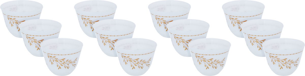 Arcopal Al Saif Gallery Arabic Coffee Cups Set, Korean, Engraved, 12 Pieces - White product image