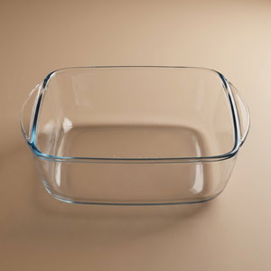Pyrex glass oven tray, 2.2 liters, 25x22x7 cm, square - transparent product image