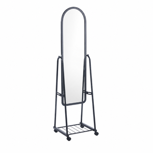 مراية ستاند زجاج، 158×40 سم، ستاند معدن - اسود product image 2