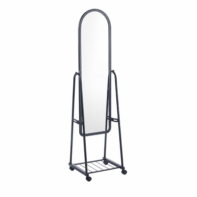 مراية ستاند زجاج، 158×40 سم، ستاند معدن - اسود product image 2