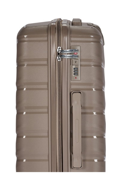 طقم شنط سفر بولي بروبيلين ليمرا، 4 مقاسات، 4 عجلات، بزاوية 360 درجة، OT-8012 - ذهبي product image 6