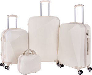 طقم شنط سفر ABS ليمرا، 4 مقاسات، 4 عجلات، زاويه 360 درجة، OT-4021 - بيج product image