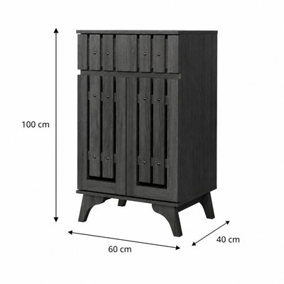 Modern MDF wooden buffet, 100×60×40 cm - dark gray product image 2