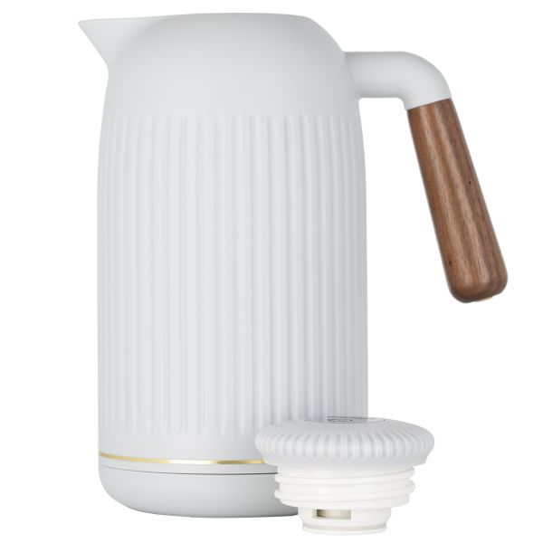 Everest Jayda Thermos, 1 liter, thermal glass inner shell, plastic outer shell - white product image 3