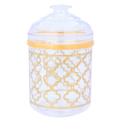 علبة بهارات بلاستيك السيف غاليري، دائري، منقوش ذهبي - شفاف product image 5