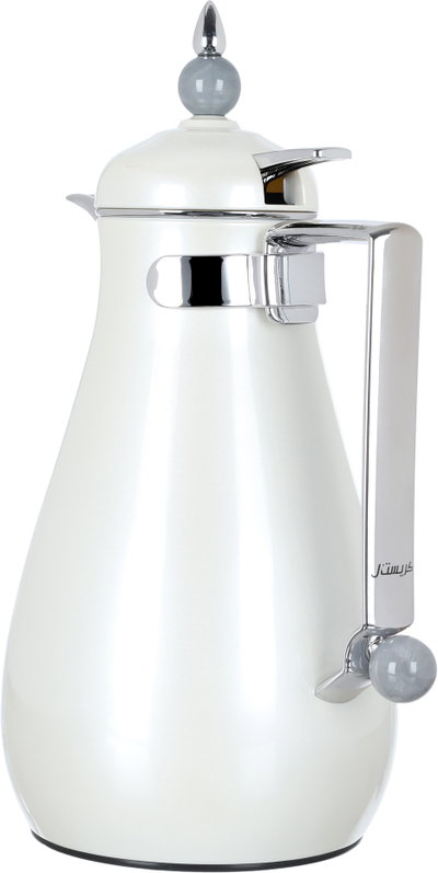 Al Saif Gallery Crystal Thermos Set, 1/0.7 litre, tofaria, thermal glass inner container, steel outer shell - white product image 8