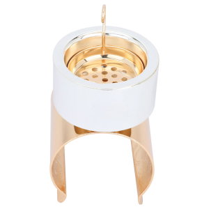 Al Saif Gallery Steel Incense Burner, 7x7x11 cm - Silver/Gold product image 2