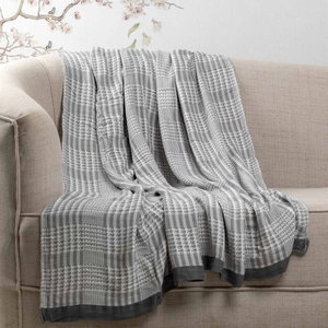 بطانية خفيفة قطن بامبو، 200x150 سم - رمادي product image 2